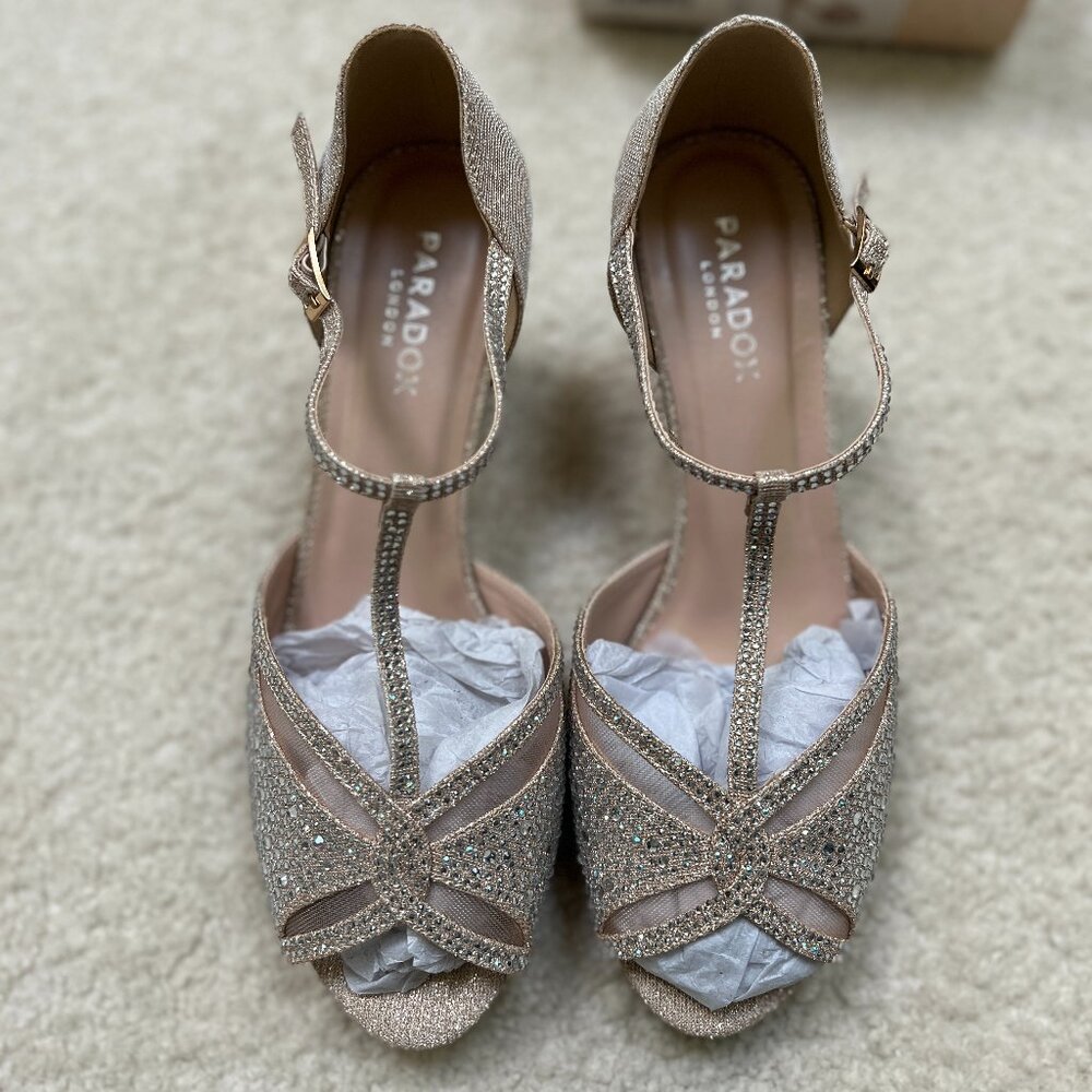 Paradox London Nora Pump - Champagne Size 39 WIDE